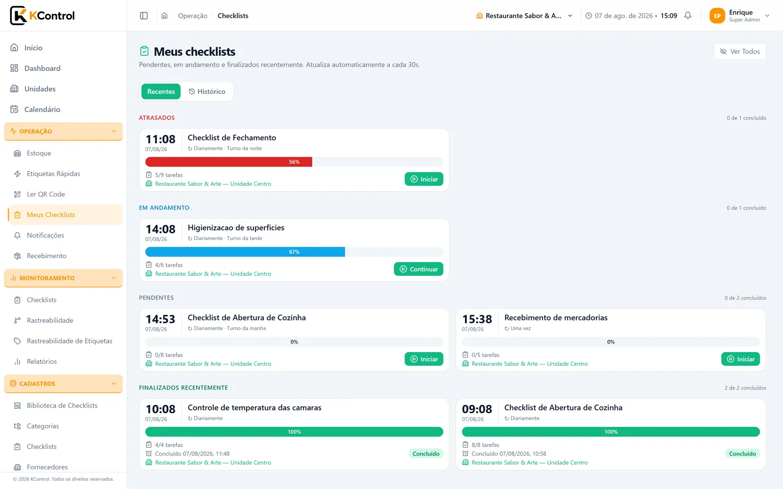 KControl - Meus checklists